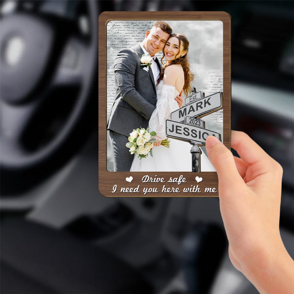 Get Home Safe - Personalized Photo Car Visor Clip