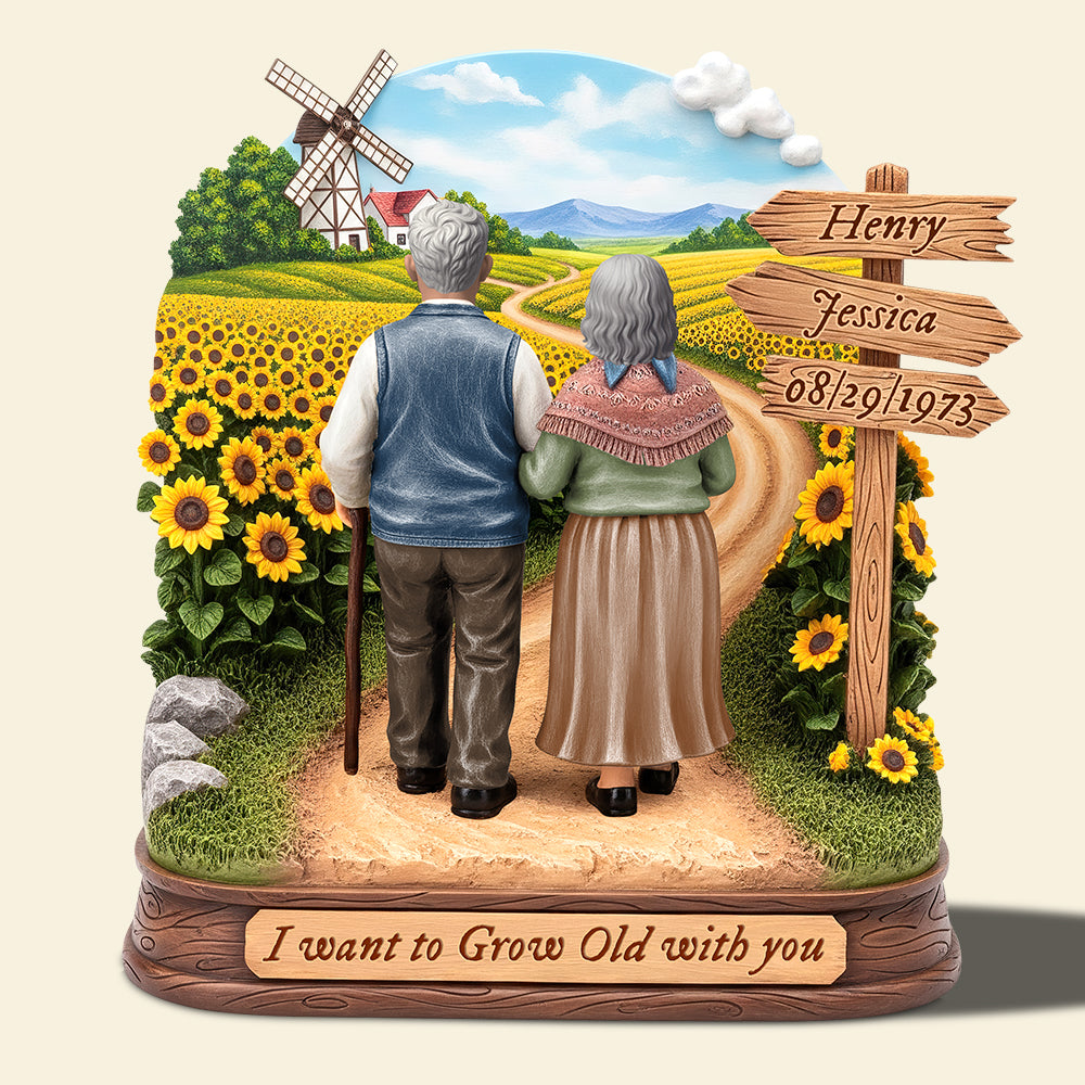 Old Couple Acrylic Plaque-Personalized Anniversary Gift for Old Married Couples
