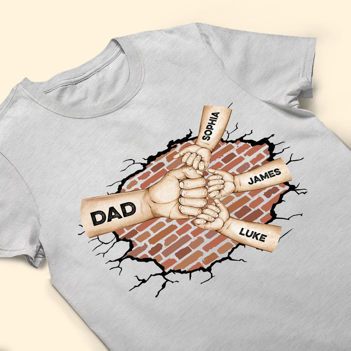 Best Dad Ever Custom Fist Bump Personalized Pure Cotton T-Shirt