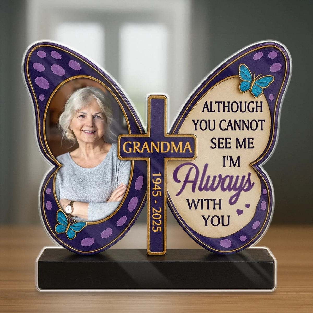 Custom Photo A Silent Tear, A Lasting Love - Memorial Personalized Custom Acrylic Plaque Custom Shape