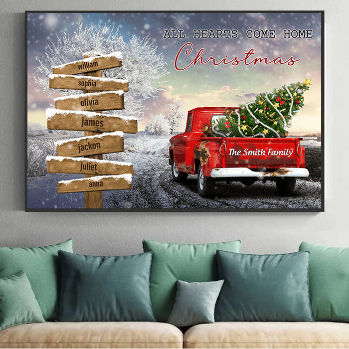 Personalized Snow Scenery Truck Vintage Poster