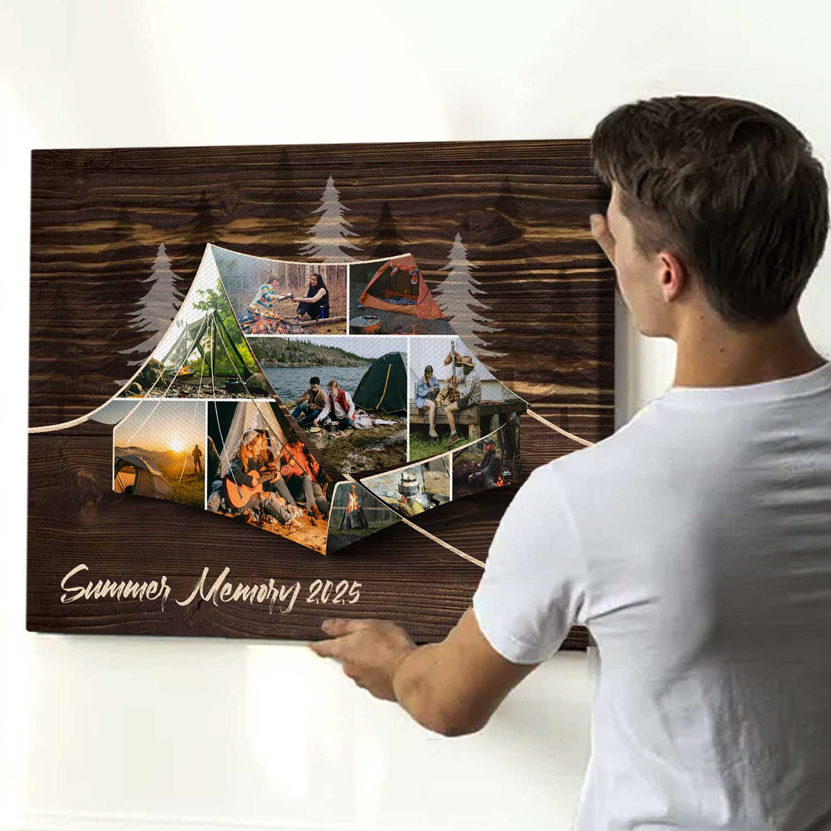 Personalized Tent Camping Photo Collage Canvas Family Camping Trip Gifts