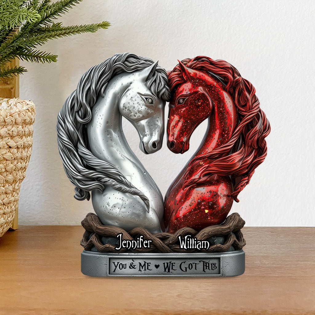 You & Me - Personalized Horse Shaped Acrylic Plaque