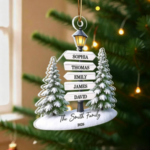 Christmas Decoration – Personalized Family Name Tree Acrylic Ornament