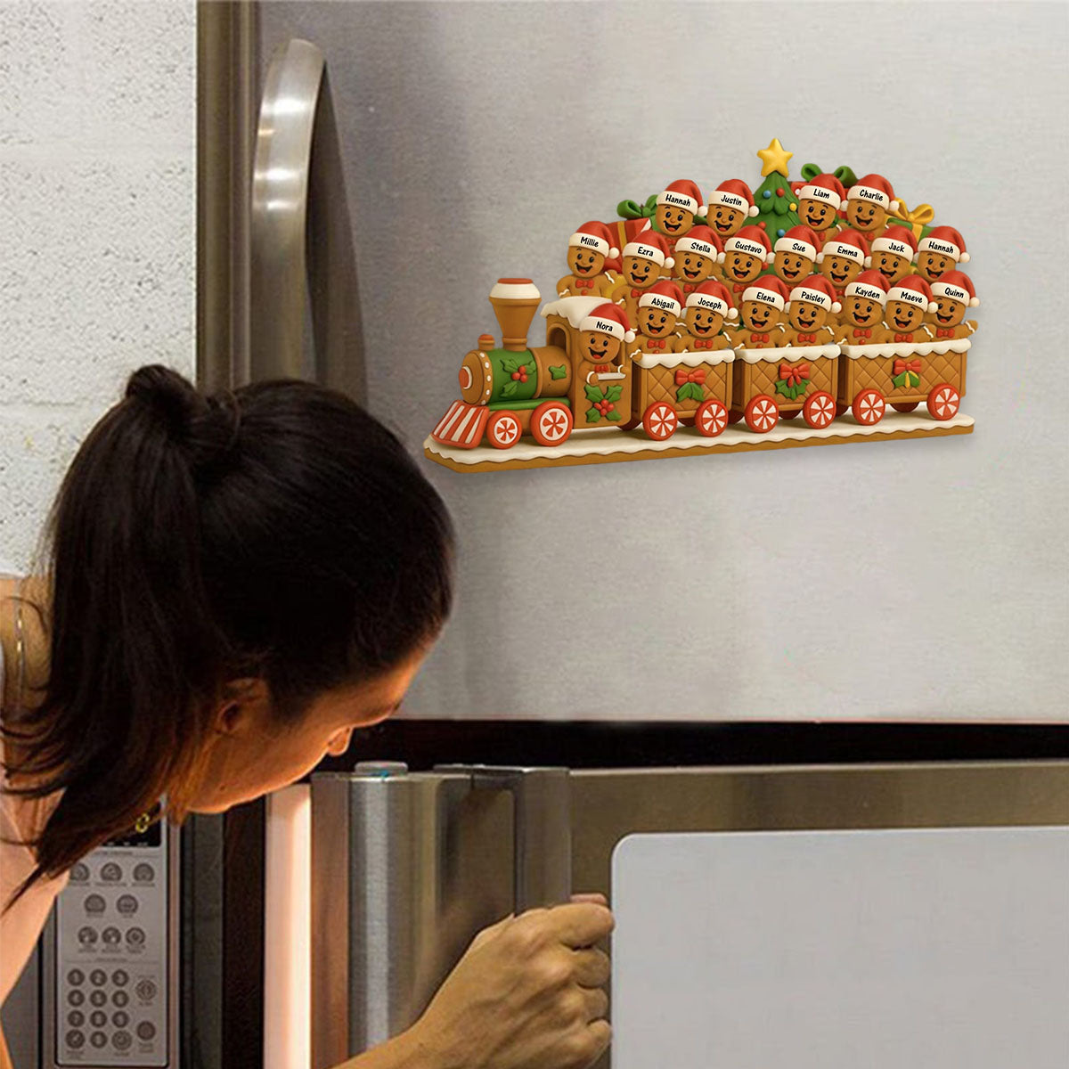 Christmas Express With Cheerful Cookie Passengers, Personalized Custom Decal Gift