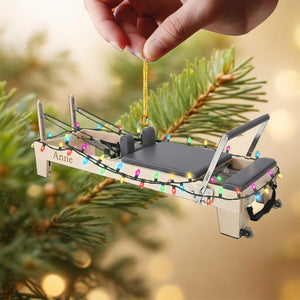 Custom Mini Pilates Reformer Christmas Ornament, Fitness Studio Decor, Unique Exercise Gift For Instructor