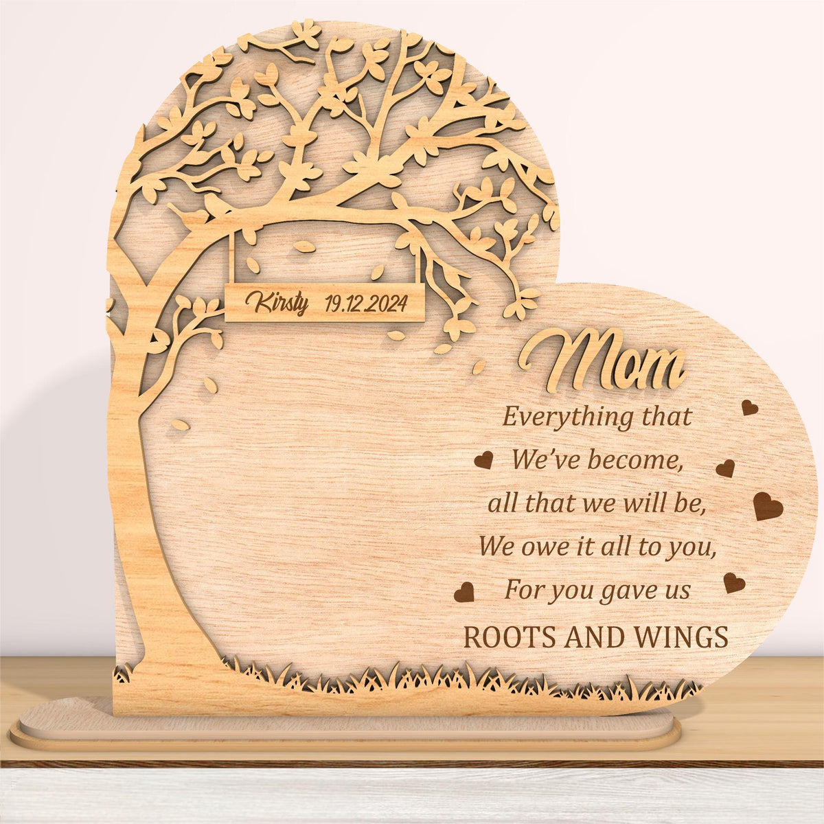 Thanks Mom Family Tree Personalization Wooden Plaque Mother's Day Gift
