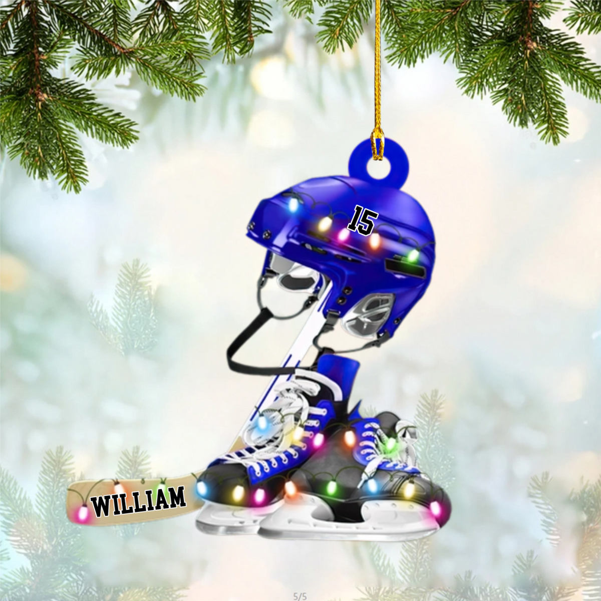 Personalized Ice Hockey Ornament, Gift For Ice Hockey Players