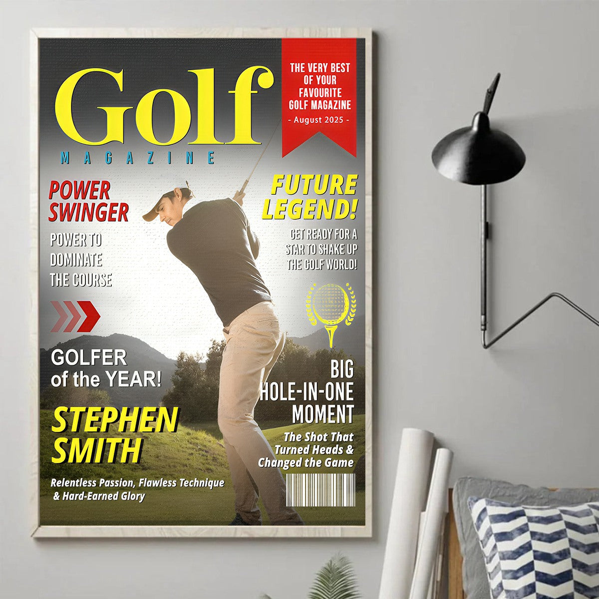 Custom Golf Magazine Cover, Golf Gift, Unique Gift for Golf Lovers, Gifts for Golf Coach, End Of Season Golf Canvas