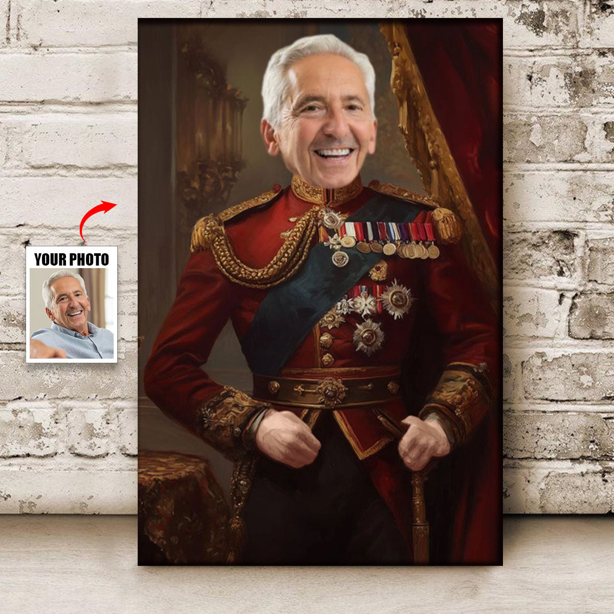 Custom Photo Royal Painting Style For Dad, Grandpa - Personalized Poster/Canvas