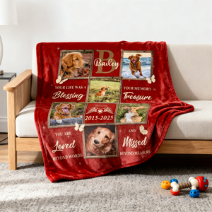 Personalized Pet Blanket Pet Memorial Gifts Pet Loss, Pet Sympathy Gift