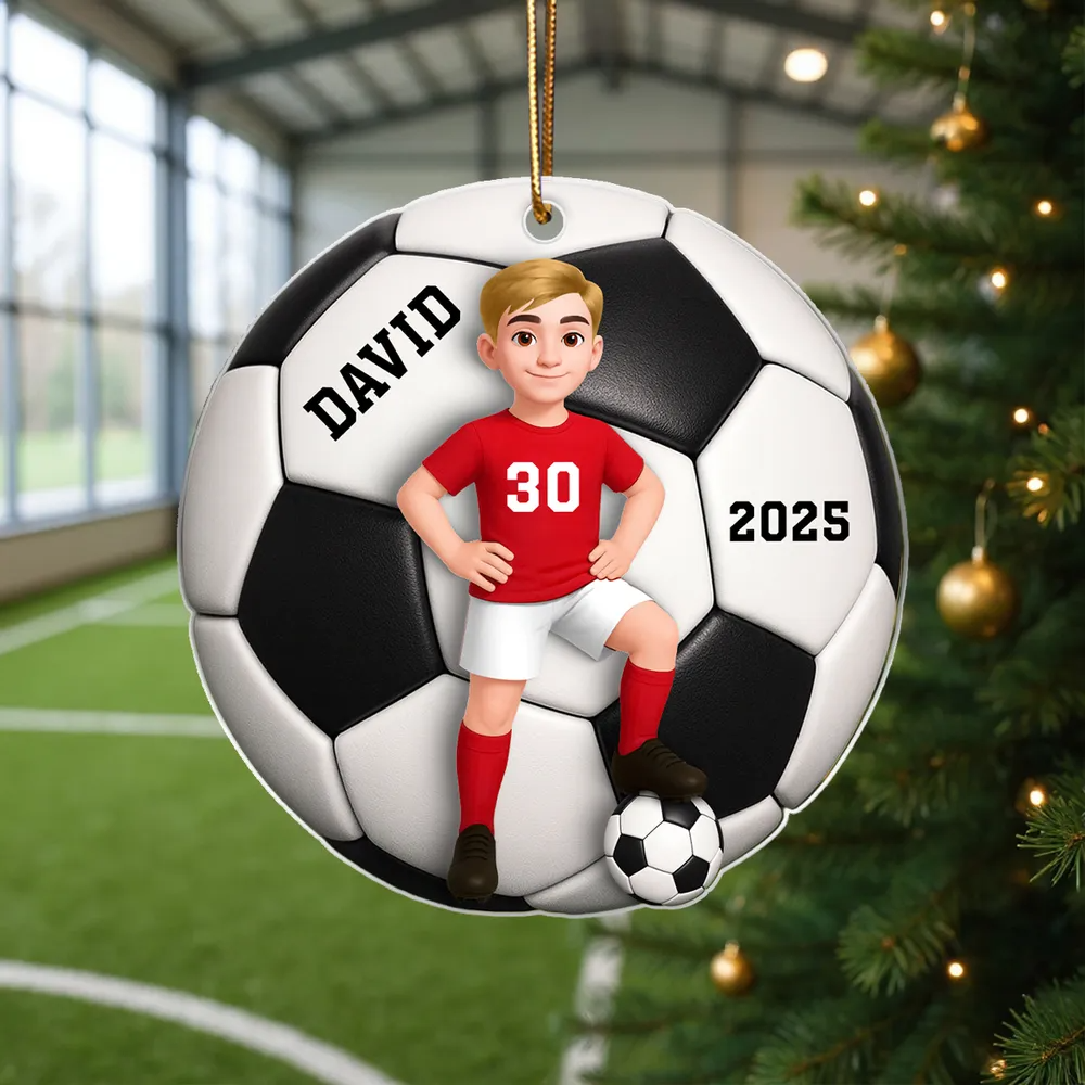 Soccer Girl Boy - Personalized Acrylic Ornament Christmas Gift For Daughter, Gift For Son