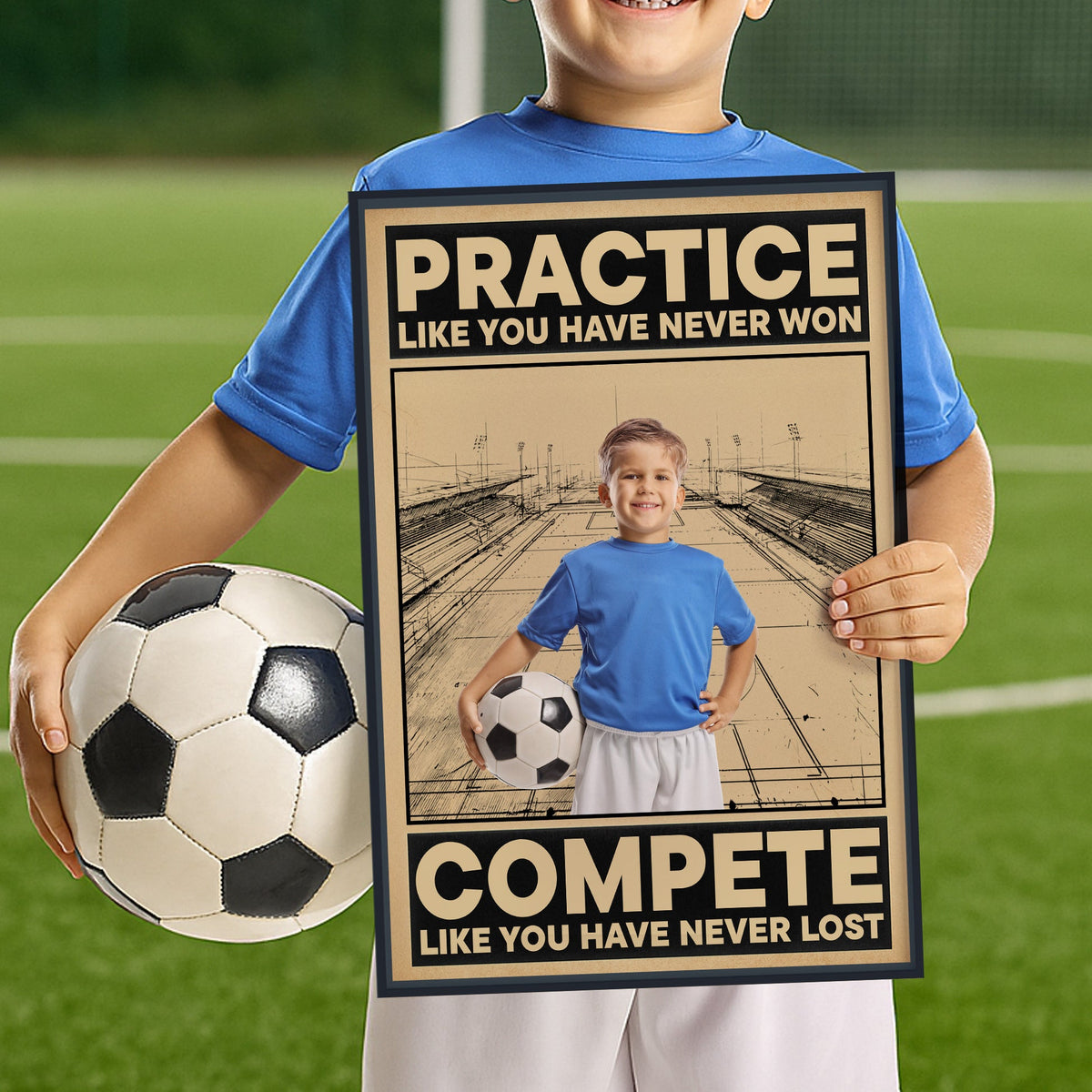 Soccer Practice Like You Have Never Won - Personalized Photo Poster Gift