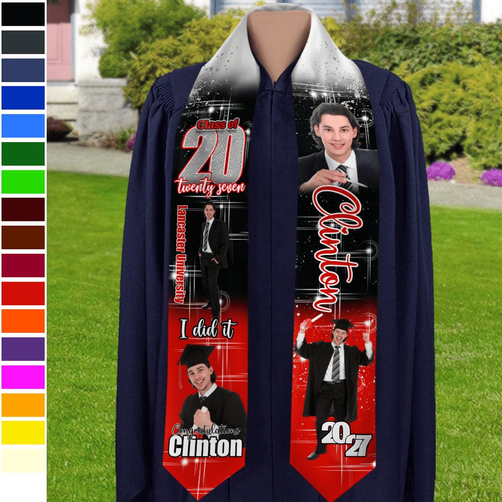 Personalized Graduation Sashes And Stoles-Custom Photo She Believed She Could Graduation Stoles
