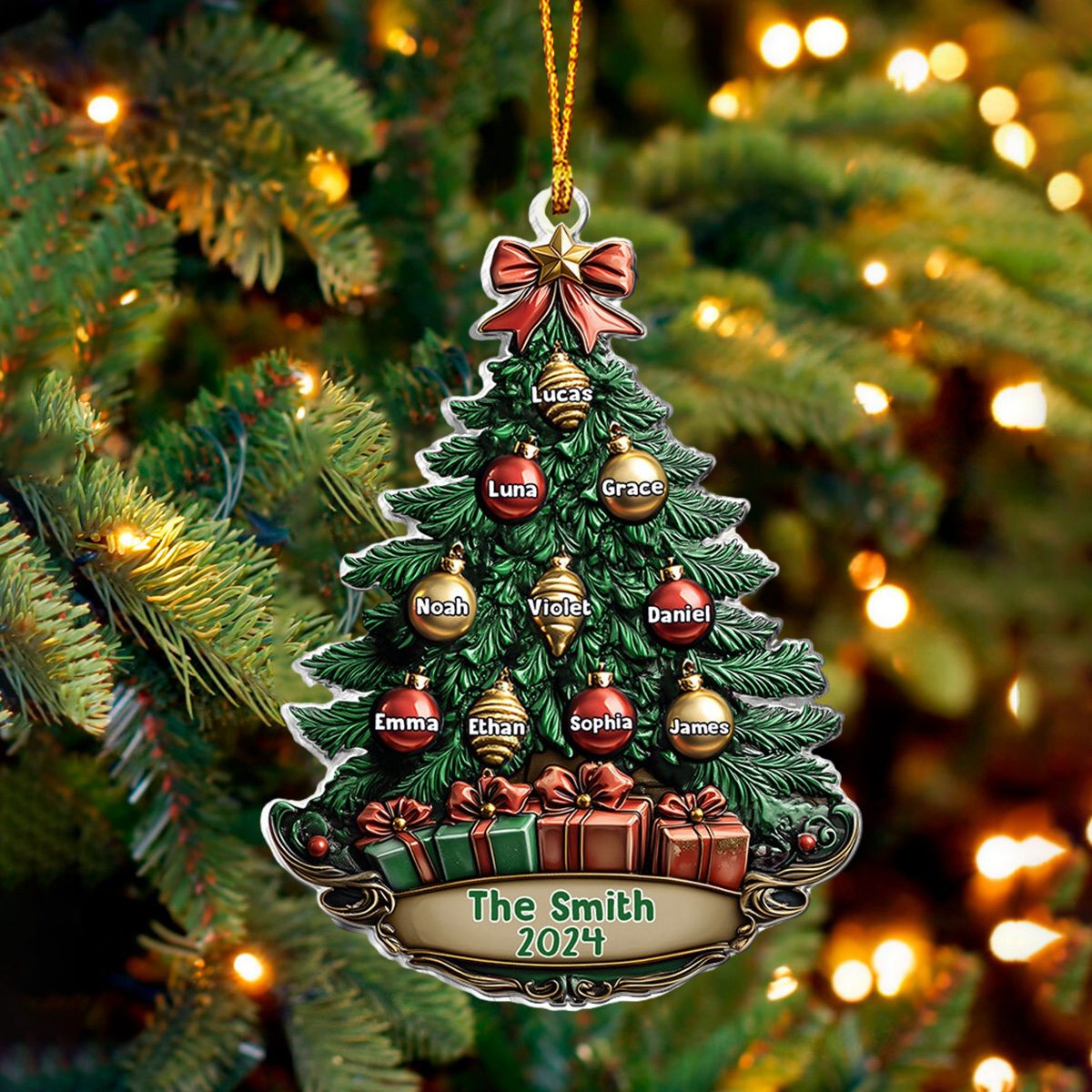 Personalized Gift for Family Christmas Tree Ornament