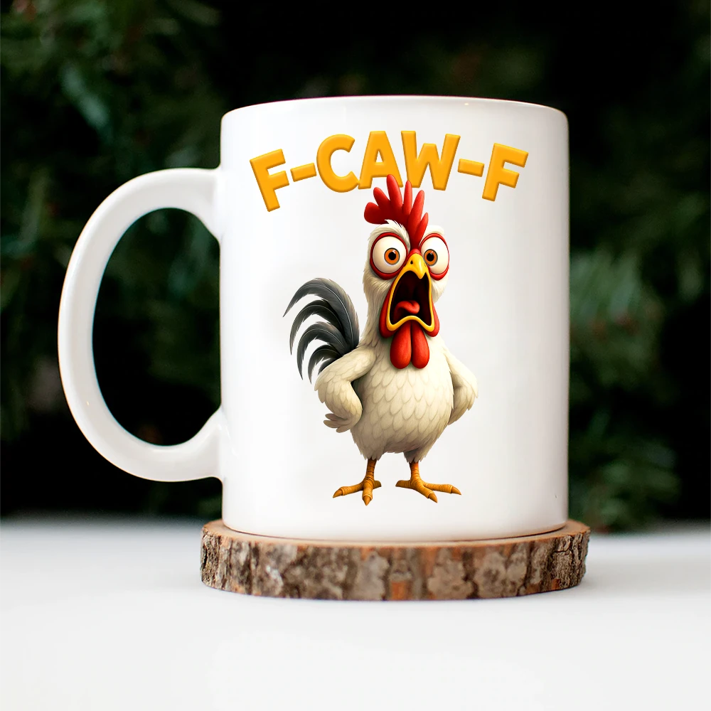 Funny Chicken F-Caw-F - Personalized Custom Coffee Mug