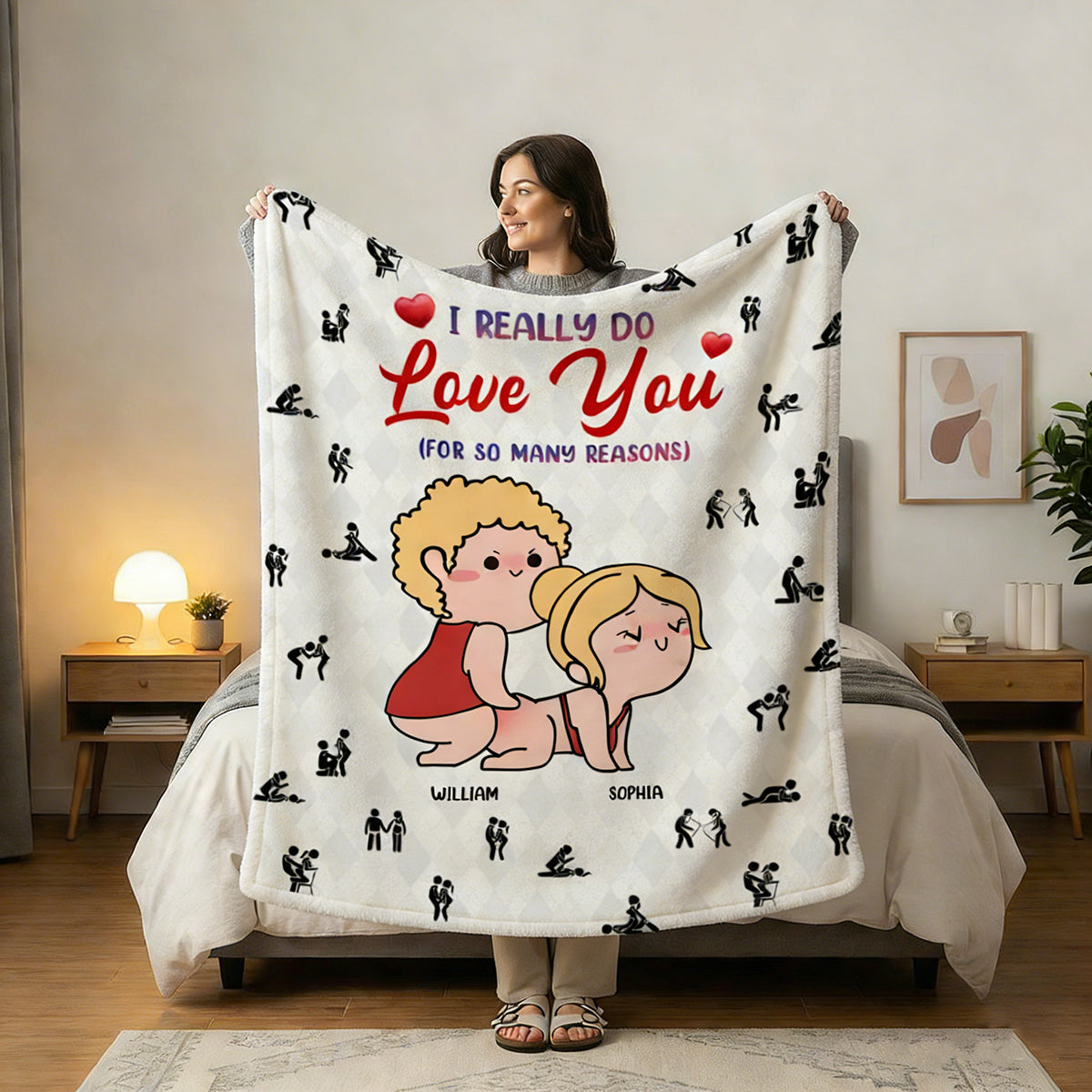 I Really Do Love You - Personalized Couple Blanket