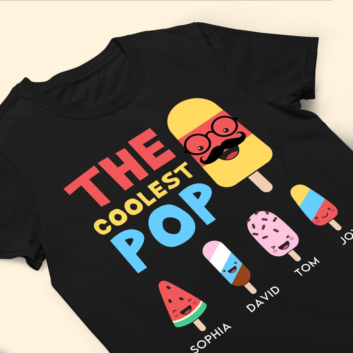 The Coolest Pop - Personalized Pure Cotton T Shirt Gift For Dad, Grandpa