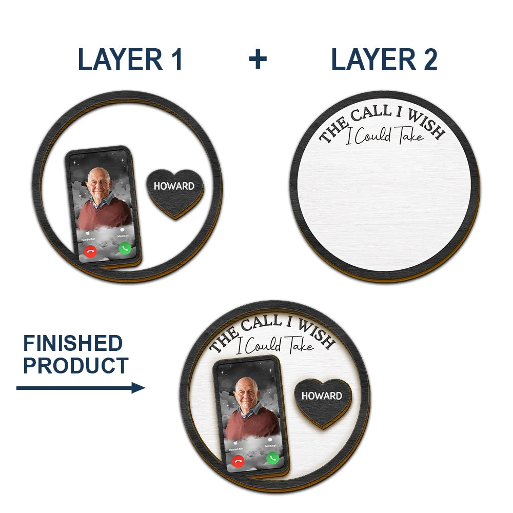 Custom Photo Memorial The Call I Wish I Could Take - Personalized Car Visor Clip