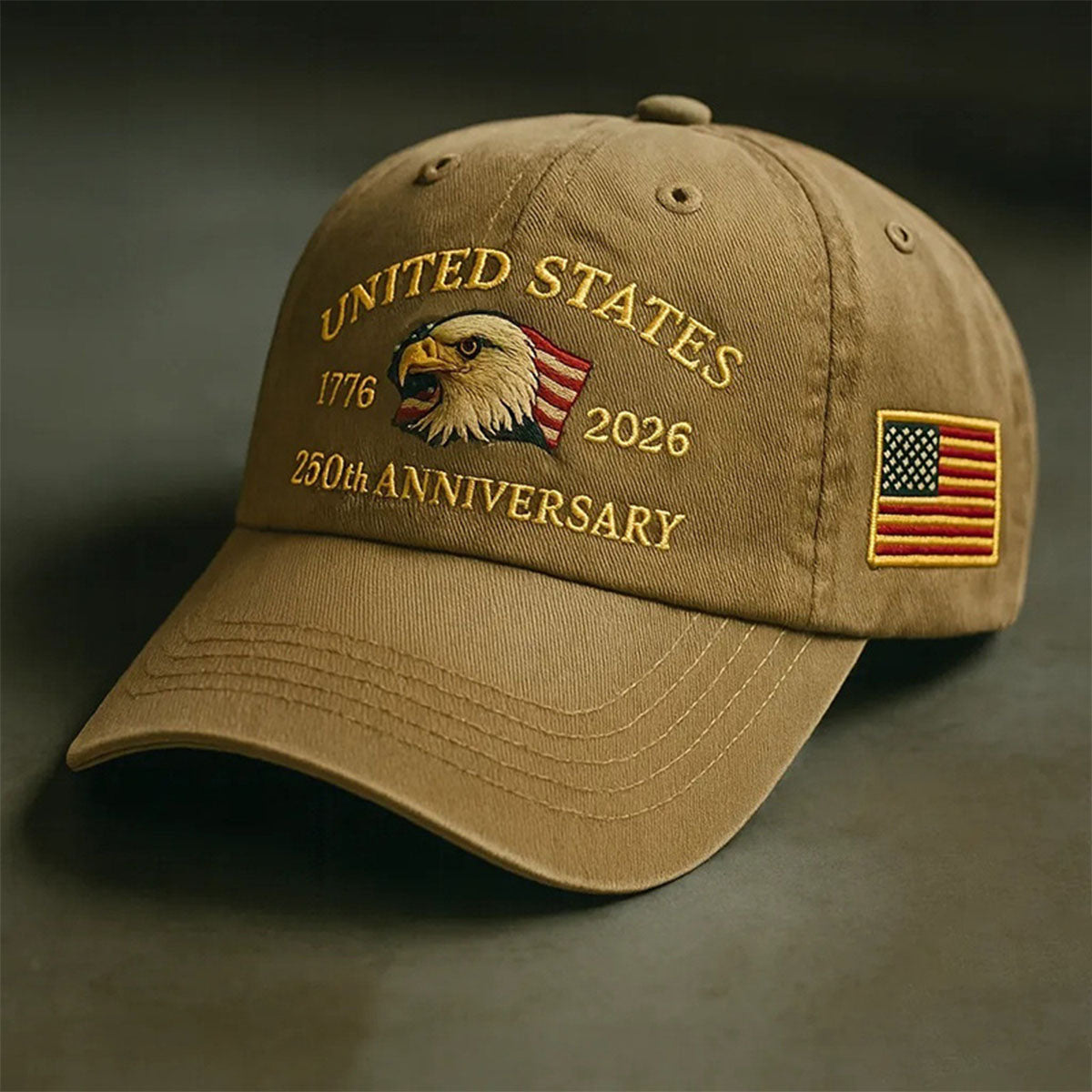 Printed baseball cap, featuring the Logo of the 250th Anniversary of the United States