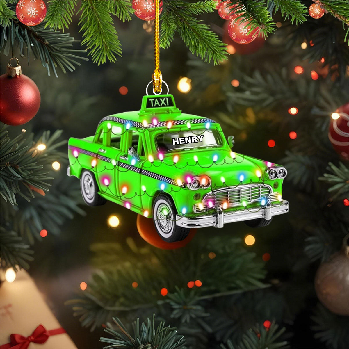 Personalized Taxi Christmas Acrylic Ornament Gift For Taxi Drivers