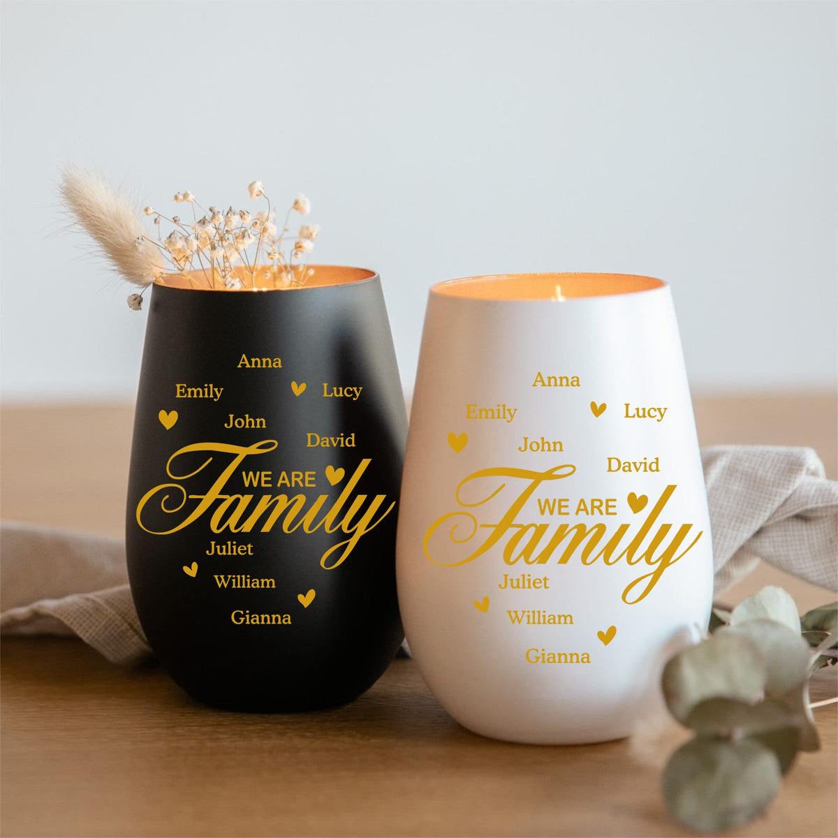 Personalized We are Family Scented Candle Cup