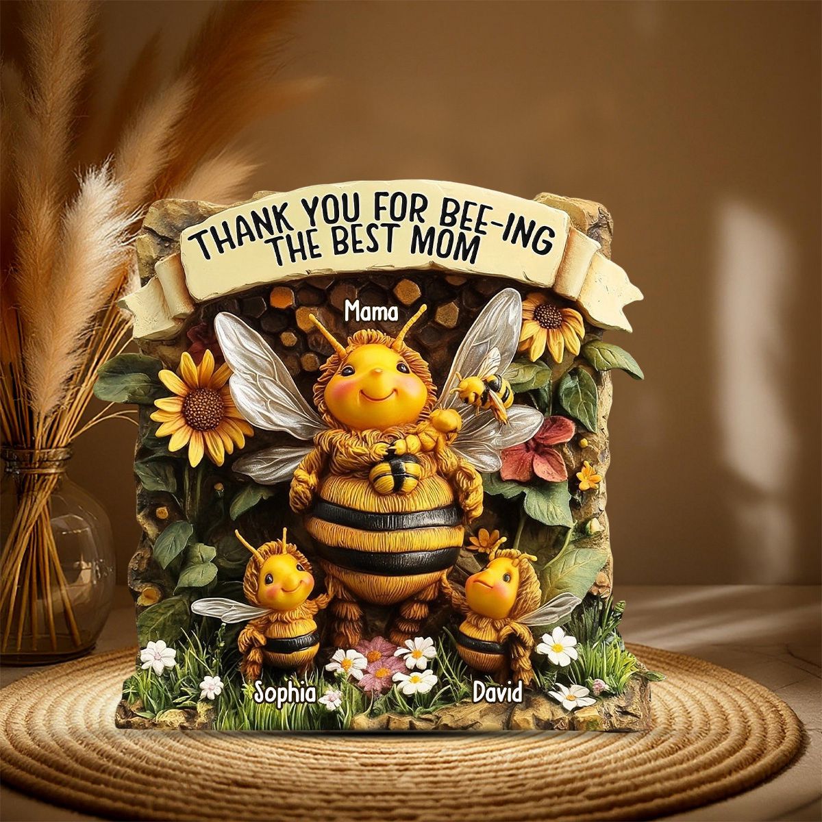 Thank You For Being The Best Mom Ever - Personalized Mother Shaped Acrylic Plaque