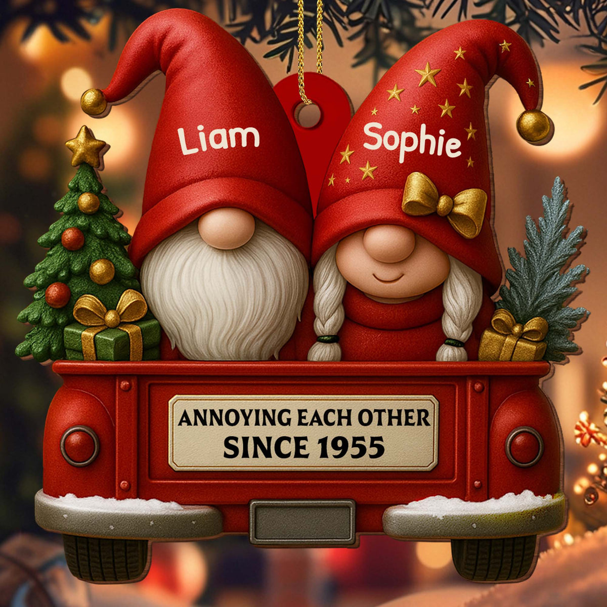 Annoying Each Other Since, Couples And Vintage Truck Personalized Ornament