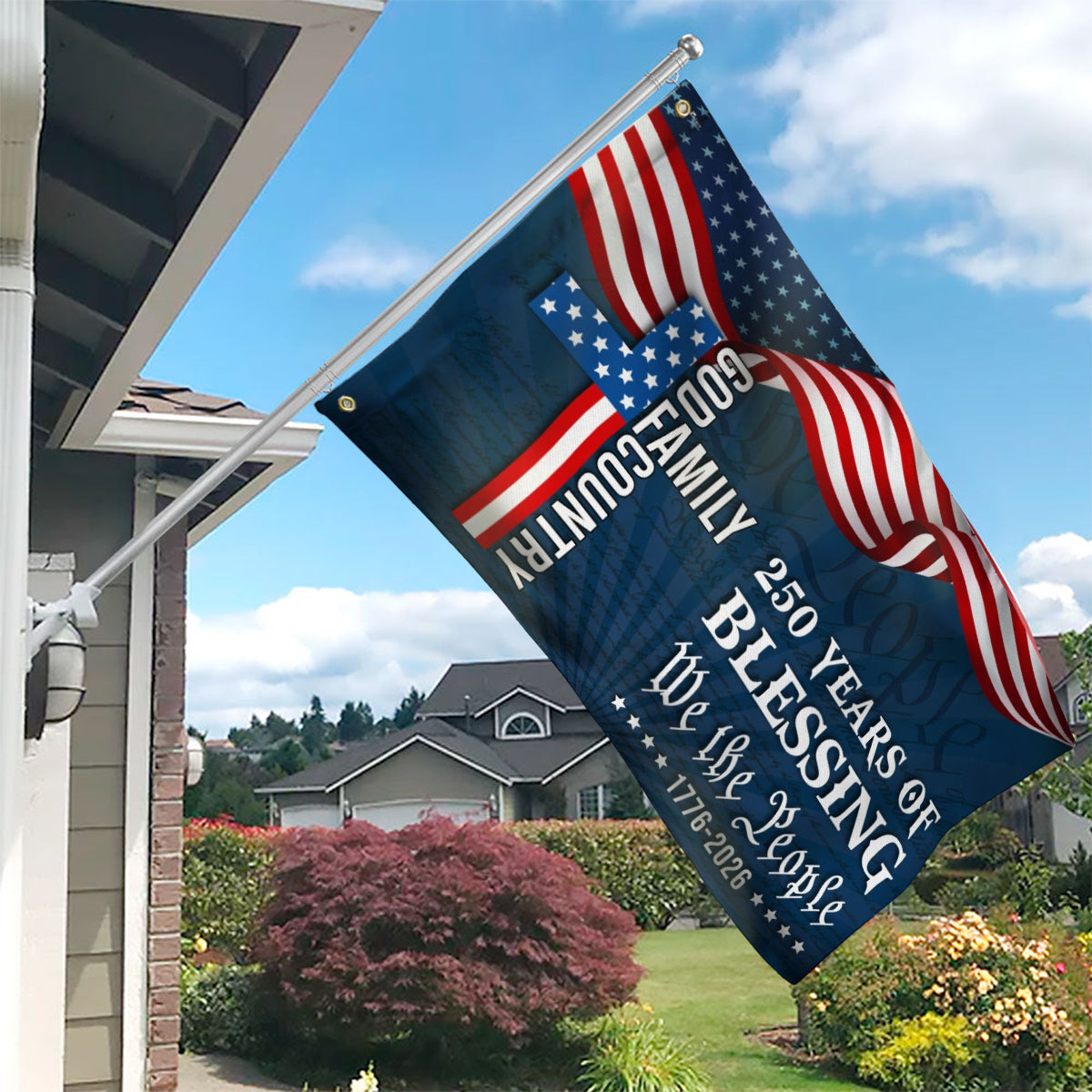 We The People American Flag, 250 Years Blessing 1776 2026 Grommet Flag