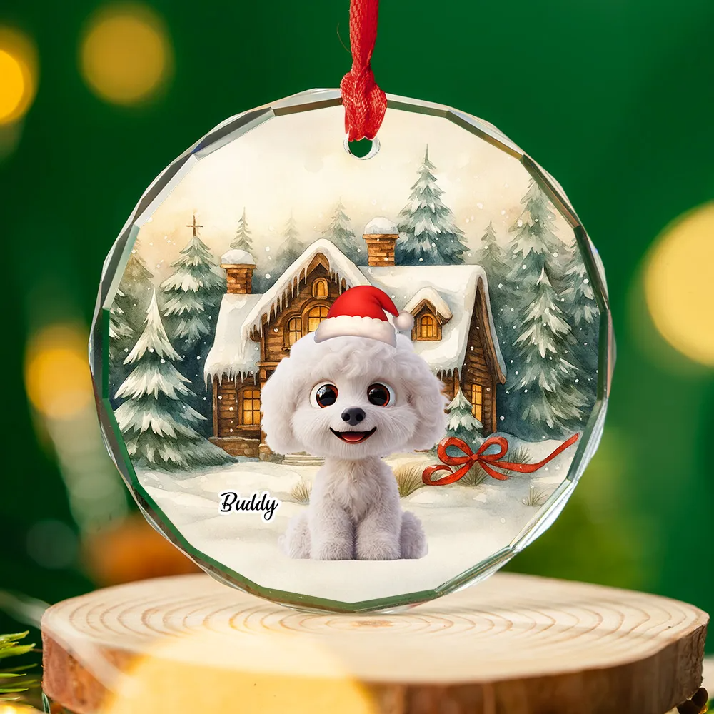 Falling In Me - Personalized Dog Glass Ornament