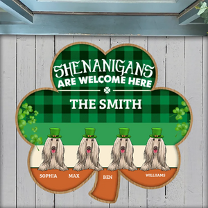 Personalized Shamrock Shaped For Dog Lovers Rug