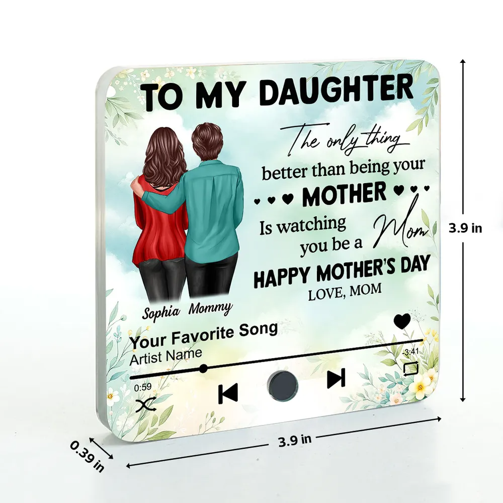 Mom Personalized Music Fridge Magnet, Heartfelt 2025 Mother's Day Gift For Daughter