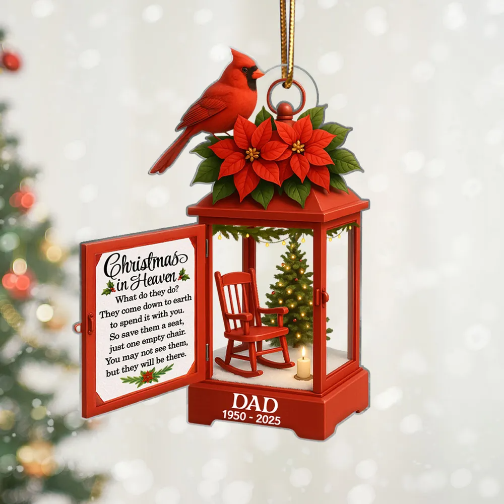 Personalized Lantern Memorial Chistmas Acrylic Ornament Sympathy Gift For Loss Of Loved Ones