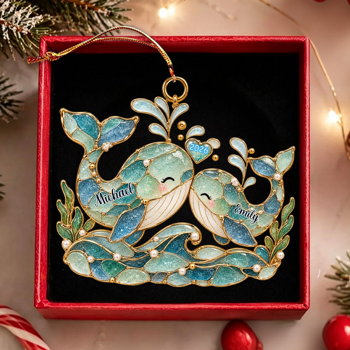 Personalized Ocean Couple Ornament Wedding Christmas Gift For Couples