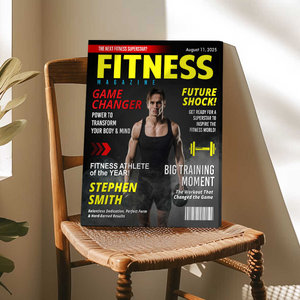 Custom Fitness Magazine Cover Canvas, Custom Gift for Bodybuilder, Fitness Lover Gift, Gift for Gym Enthusiast Athlete