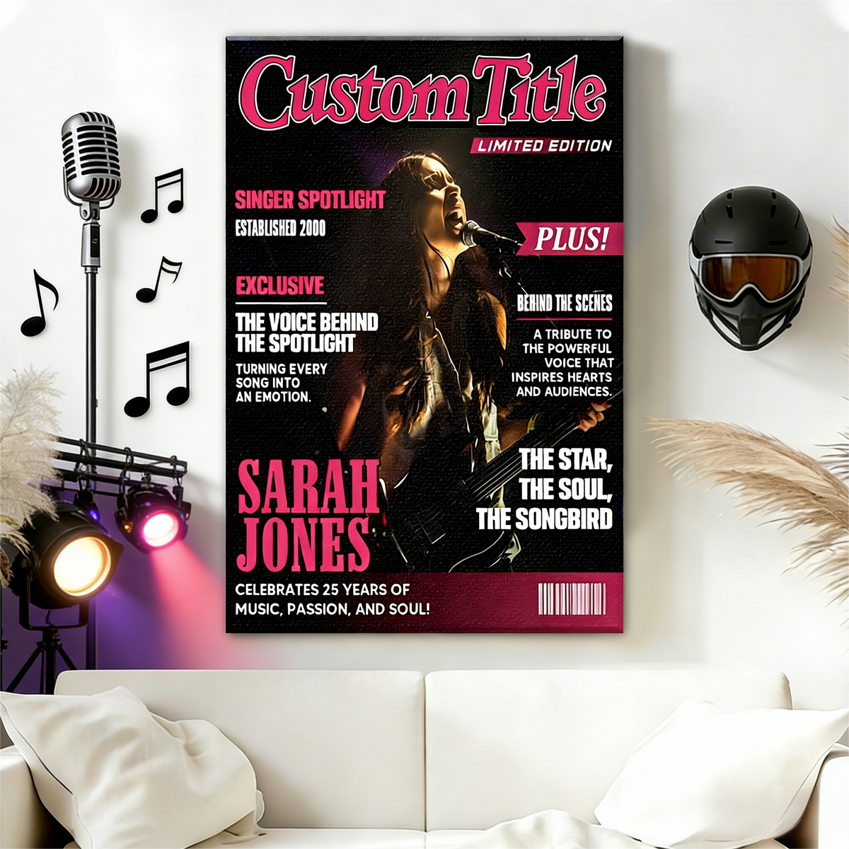 Personalized Singer Magazine Cover Poster,  Singer Gift, Cool Gift For Music Lover, Karaoke Gift