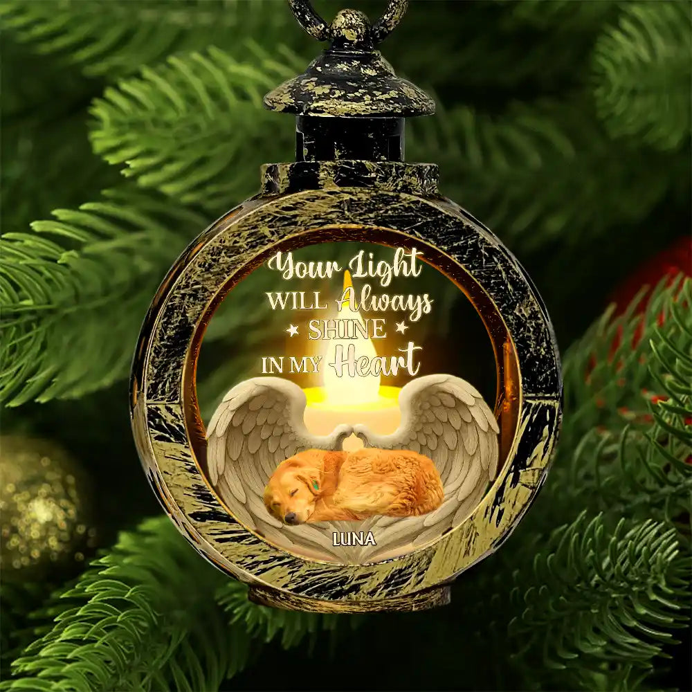 Custom Pet Photo & Name Some Angels Choose Fur Instead Of Wings - Personalized Candlelight Lantern Ornament