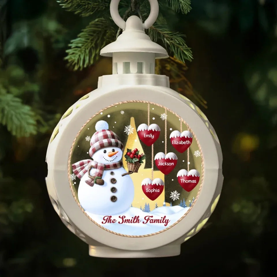 Family Personalized Custom Candlelight Lantern Ornament - Christmas Gift For Family Members