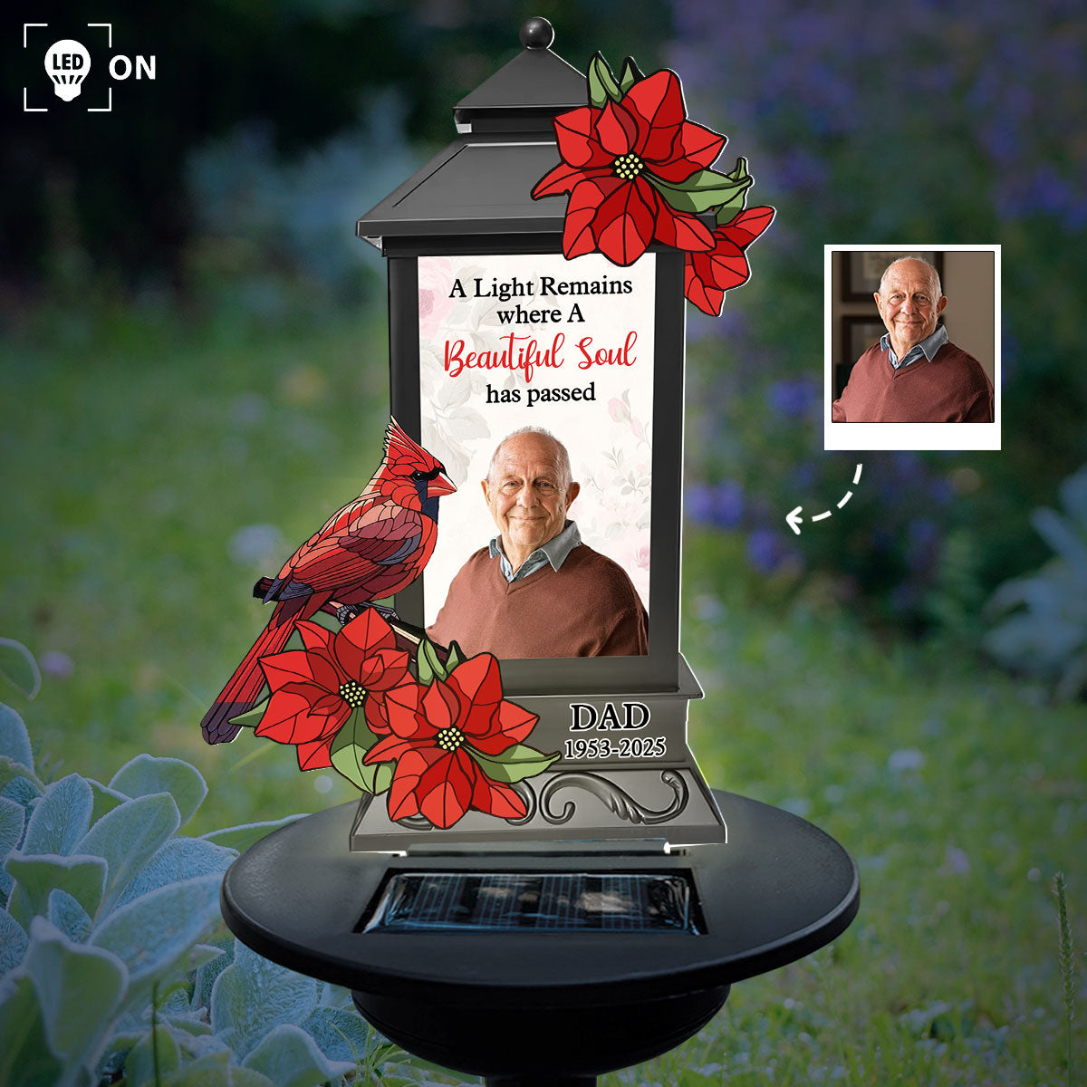 Custom Photo A Light Remains - Personalized Solar Light