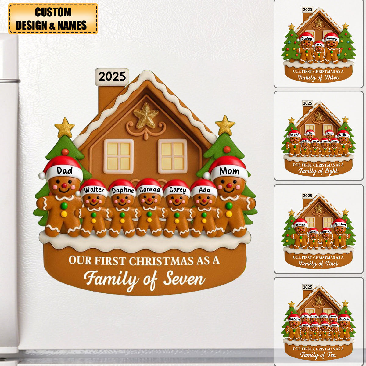 Our First Christmas As A Family Personalized Custom Decal Gift