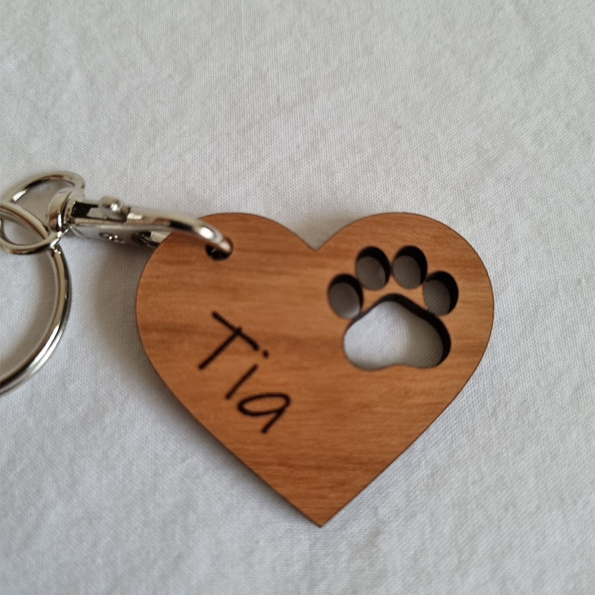 Paw Print Heart Keychain – Personalized Pet Gift For Dog & Animal Lovers