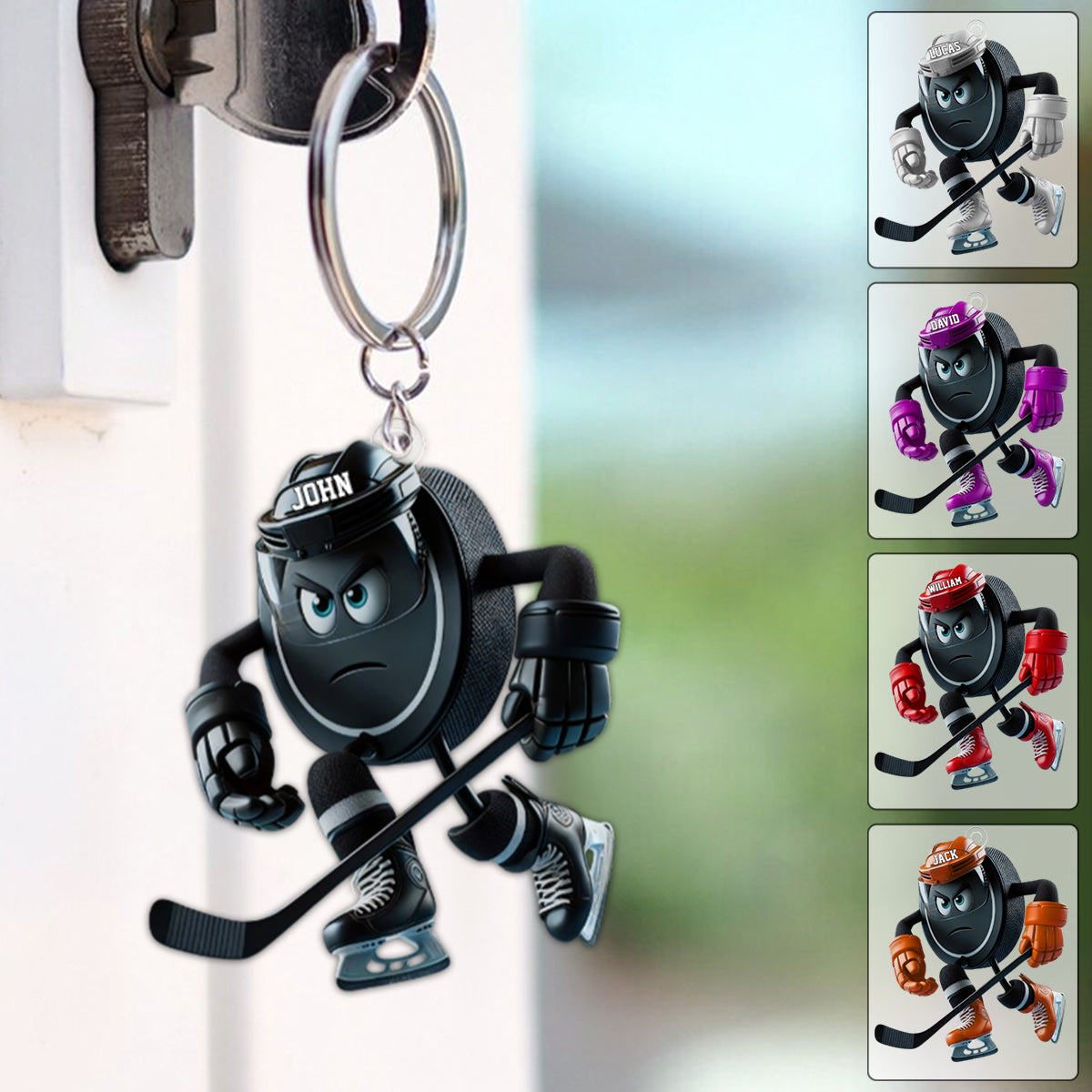 Personalized Inspirational Ice Hockey Keychain Gift For Hockey Players Lover