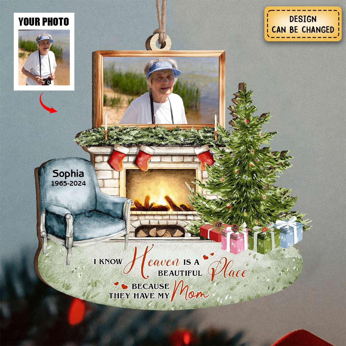 I Know Heaven Is A Beautiful Place - Personalized Shape Ornament - Memorial Christmas Gift