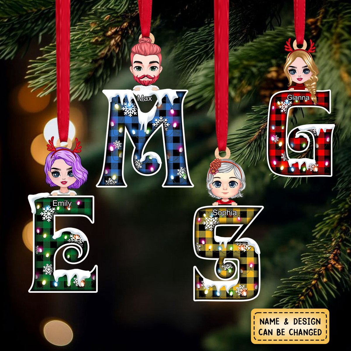 Alphabet Cute Santa Clothes And Hats - Personalized Christmas Xmas Wood Ornament