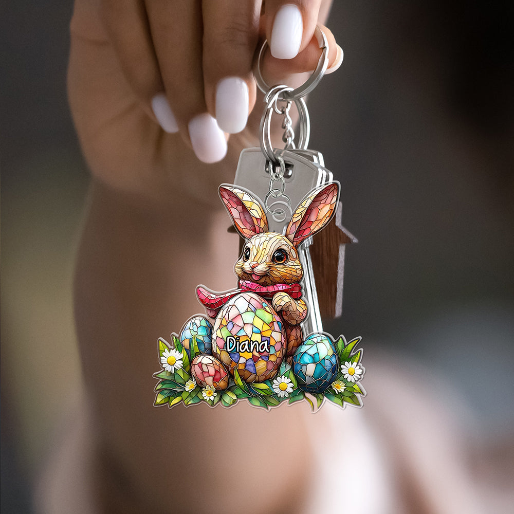 Personalized Gifts For Easter's Day Keychain Rabbit Eggs