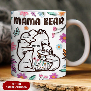 Personalized Mama Bear Floral Style Mug