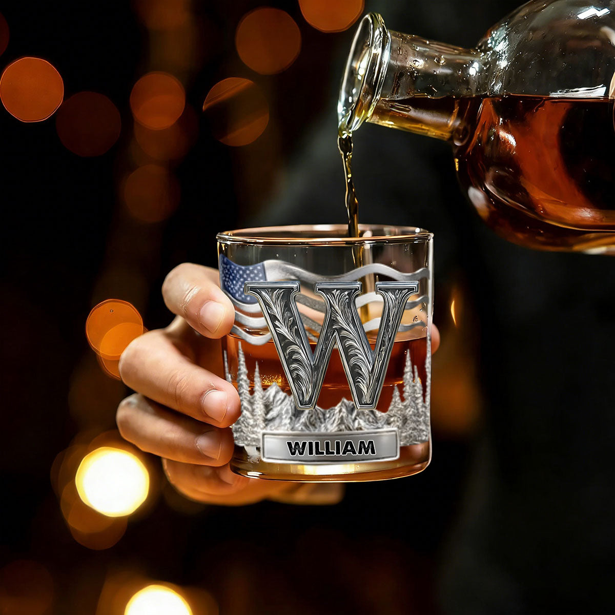 Alphabet Initial For Whiskey Lovers - Personalized Whiskey Glass