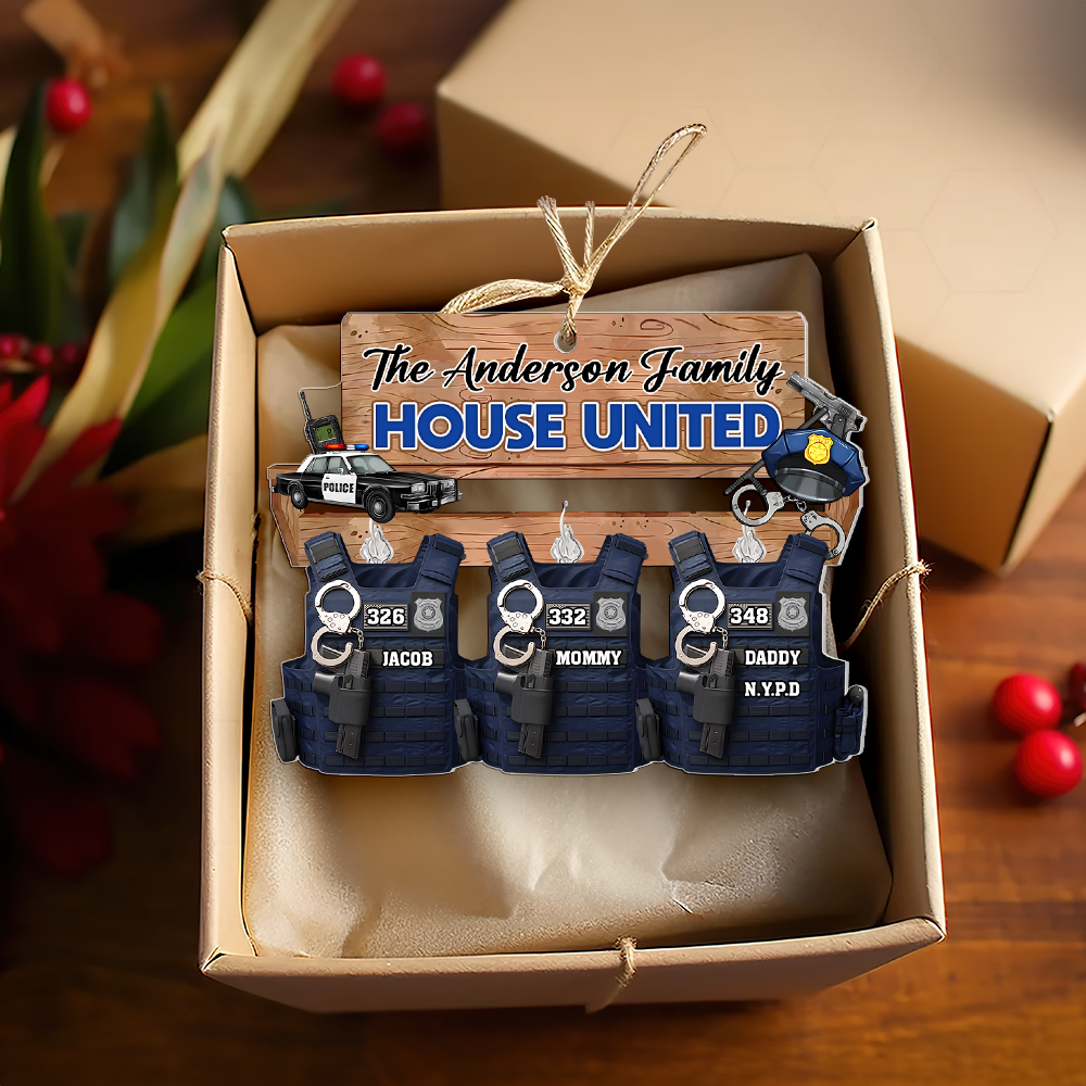 Personalized Gifts For Police Family Christmas Arcylic Ornament