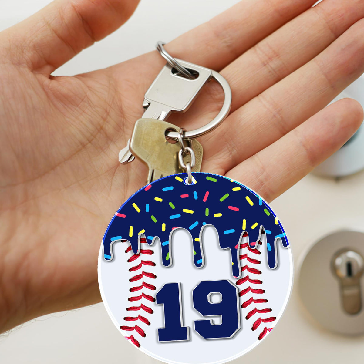 Personalized The Drip Baseball Arcylic Keychian Gift For Baseball Lovers