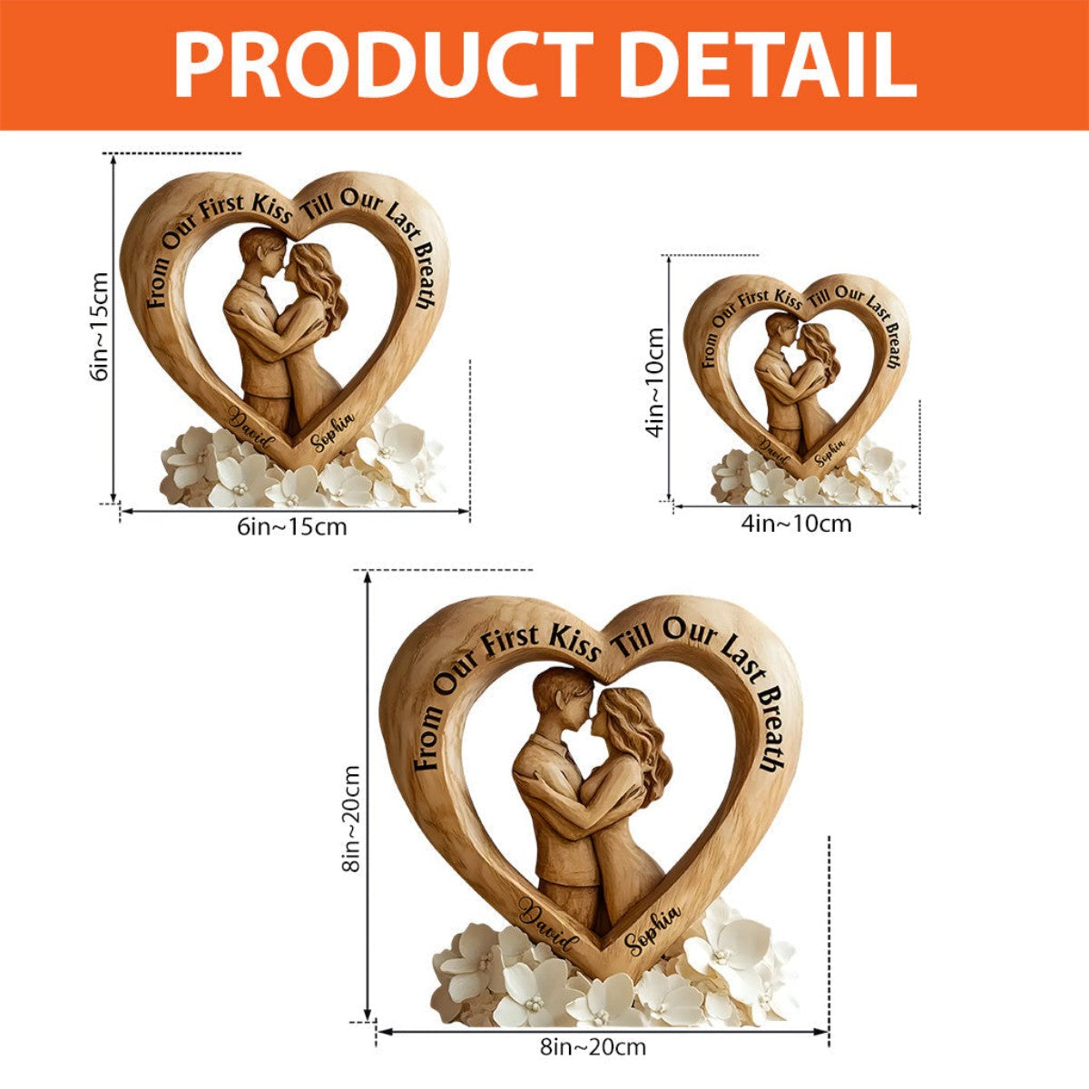 From First Kiss to Everlasting Love - Personalized Couple Custom Shaped Acrylic Plaque